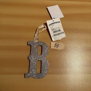 Nordstrom Christmas Ornament Letter B Silver Sparkly Glittery Xmas Holiday New